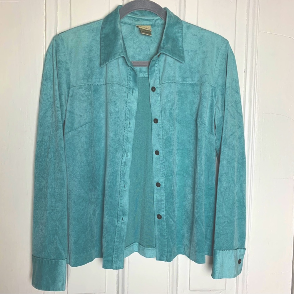 π Turquoise Faux Suede Top - Picture 11 of 12